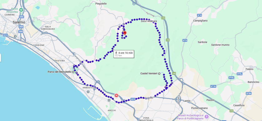 The itinerary map.