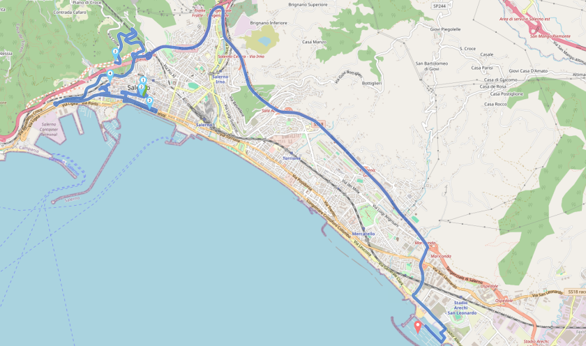 The itinerary map.