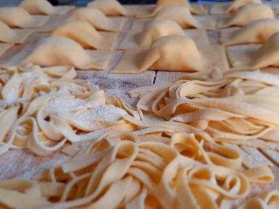Homemade pasta-making workshop.